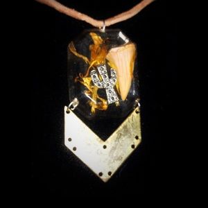 *HANDMADE* Resin, Metal, & Shark Tooth Necklace